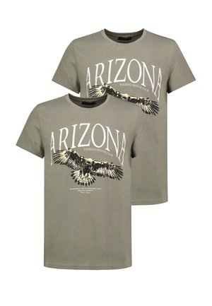 2ER-SET MIT ANIMAL-PRINT ADLER MOTIVPRINT - T-Shirt print - grün