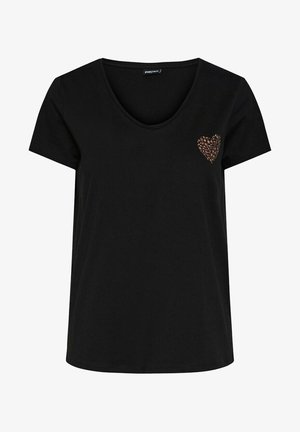 Pieces T-shirt imprimé - noir