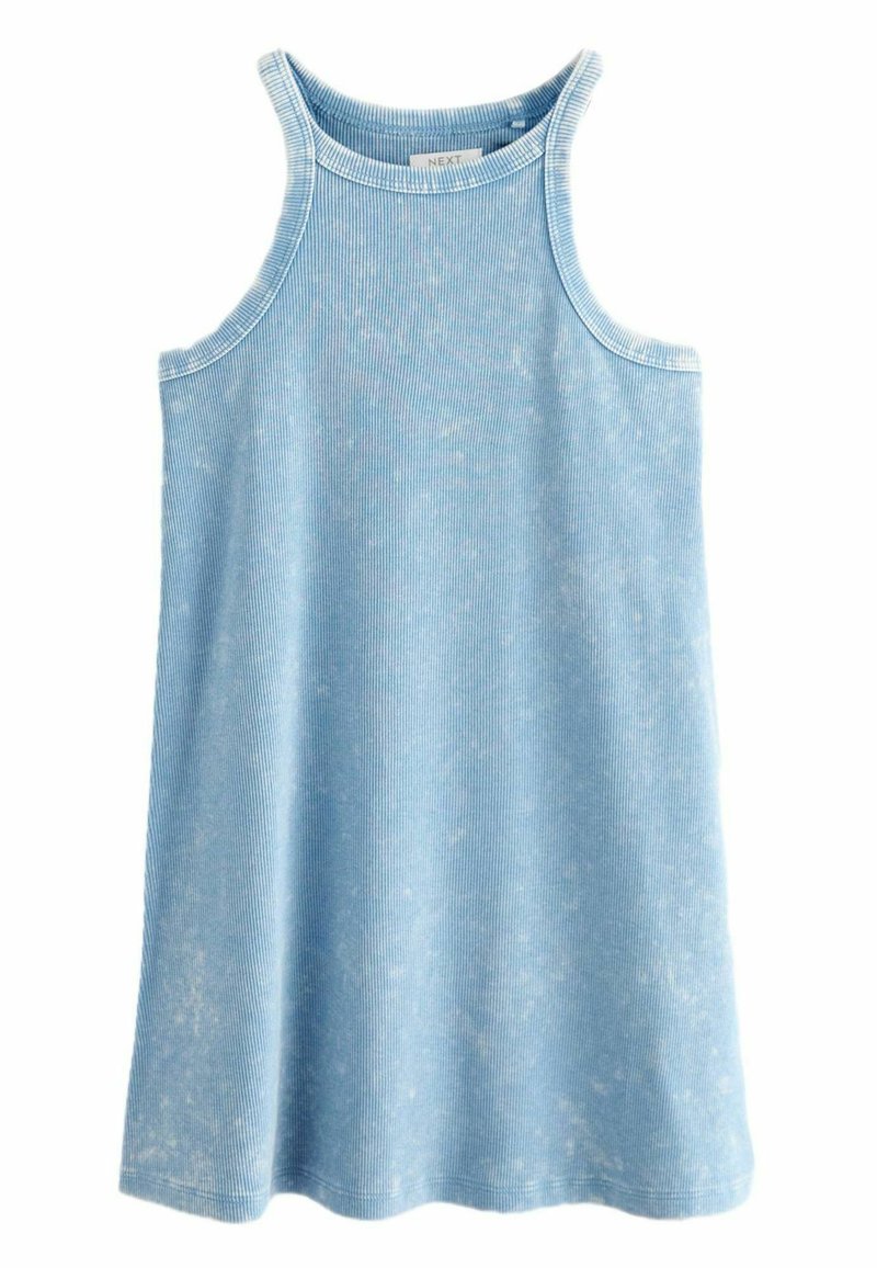 Next RACER REGULAR FIT - Pletené šaty - blue acid wash