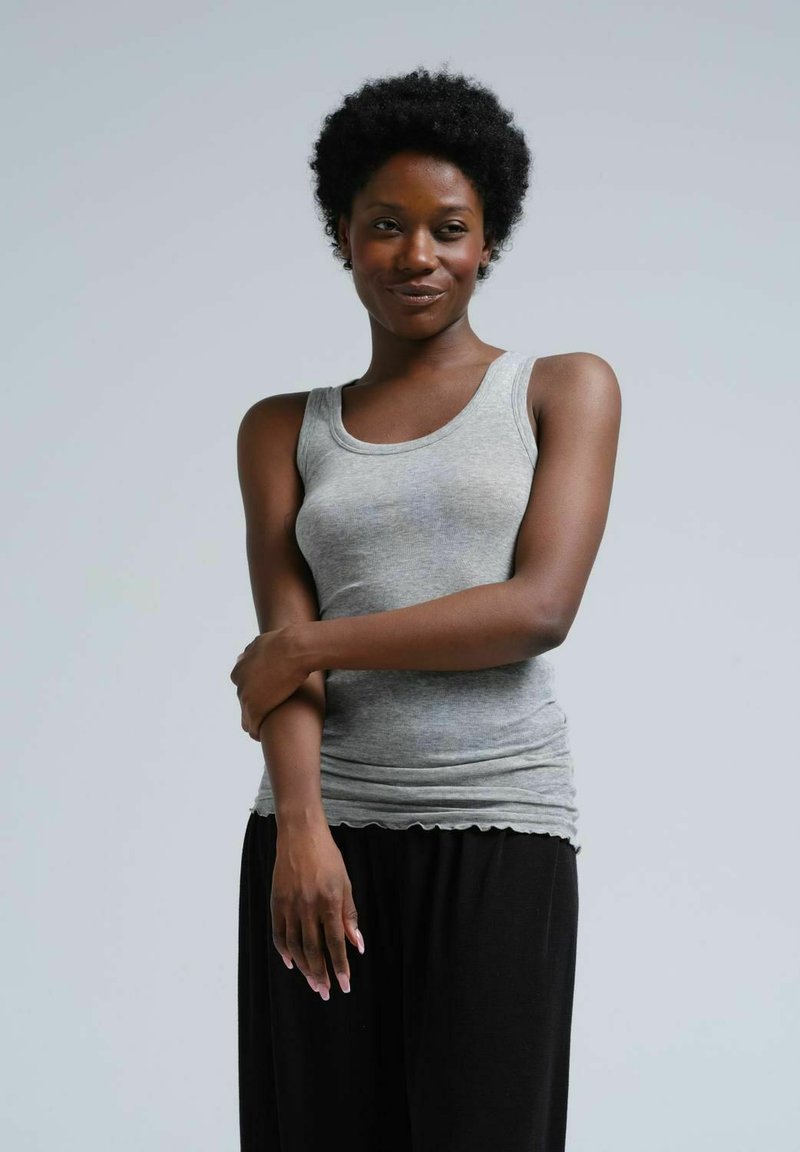 Ina-M Basic Top - Medium Grey Melange