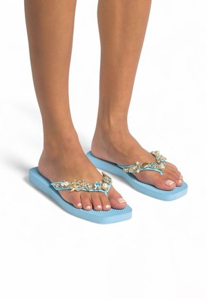 CHANCLAS PLANAS DE CON PUNTERA CUADRADA Y SIN CIERRE - Infradito da bagno - azul