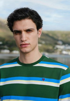 Next, REGULAR FIT - HORIZONTAL STRIPED T-SHIRT . - Print T-shirt - green blue