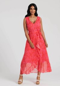 South Beach SUMMER CHIFFON V NECK FRILL WRAP  - Vestido largo - red