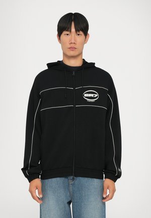 TRAIN LOGO SERIES PIPING HOODIE - Sudadera con cremallera - black