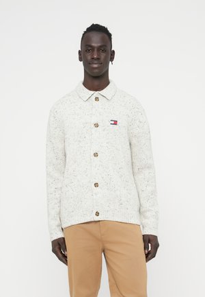 BADGE KNITTED CARDIGAN - Chaqueta de punto - ancient white