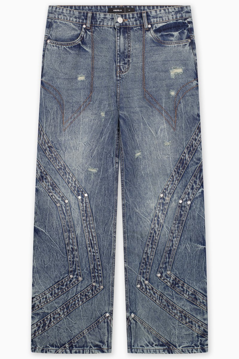 FAVELA Vaqueros rectos blue denim