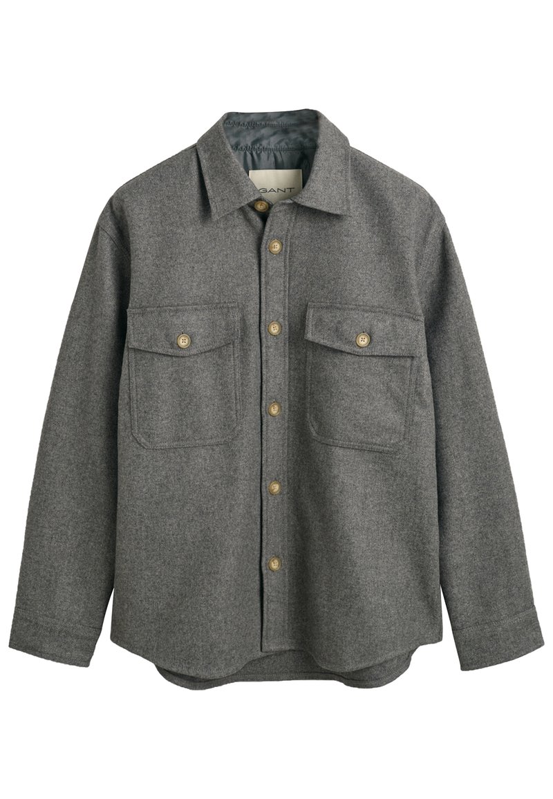 Gant Overhemd grijs gemêleerd
