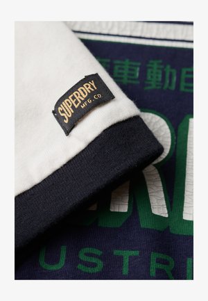 Superdry & Co RINGER WORKWEAR GRAPHIC - Camiseta estampada - winter white eclipse navy