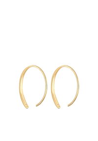 Boucles d'oreilles en métal doré en forme de créole, avec un design mince et courbé. Fini lisse. Taille adaptée à un port quotidien.