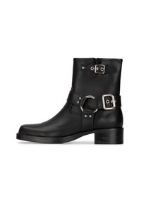 Enkellaarsjes met plateauzool - black