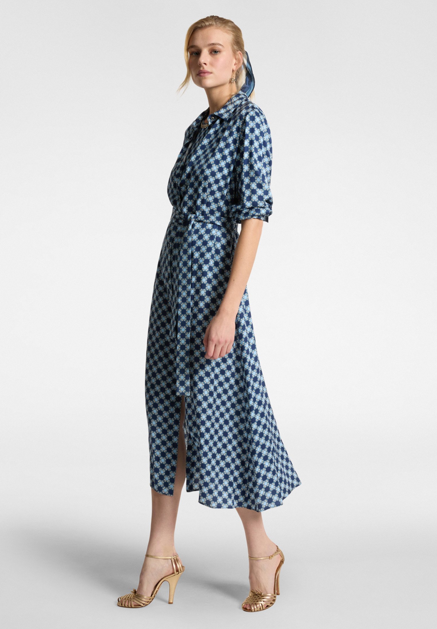 Elena Mirò MONOGRAM Robe chemise blu/bleu ZALANDO