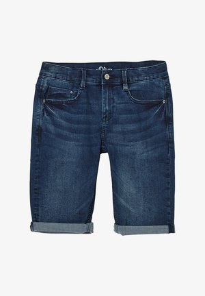 REGULAR - Shorts di jeans - dark blue stretche