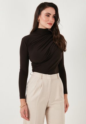 LELA SLIM FIT - Long sleeved top - brown