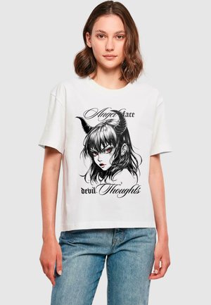 DEVIL THOUGHTS - Print T-shirt - white