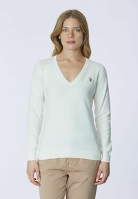 U.S. Polo Assn. SCOLLO A V E - Maglione - off white