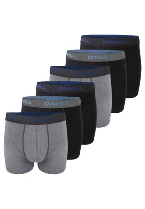 Sechser-Pack Herren-Boxershorts in Schwarz und Grau. Baumwollmischung, mit elastischen Bund mit „O'Neill“-Logo in Blau.