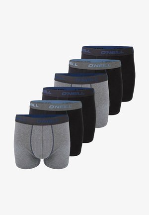 Zes-pack herenboxers in zwart en grijs. Van een katoenmix, met elastische taillebanden voorzien van het "O'Neill"-logo in het blauw.
