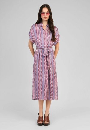 AN'GE, ROBE MIDI MYLIE DIAGOLA ENCRE - Robe chemise - diagola encre