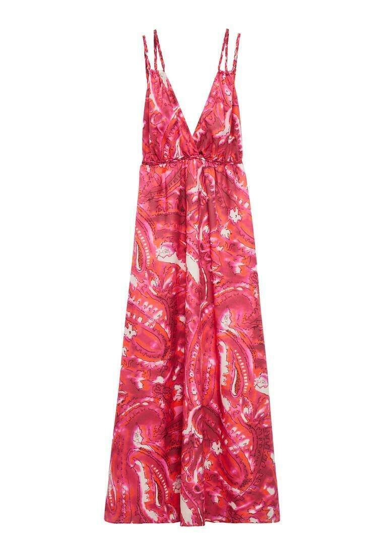 Mango Maxi-jurk donkerroze
