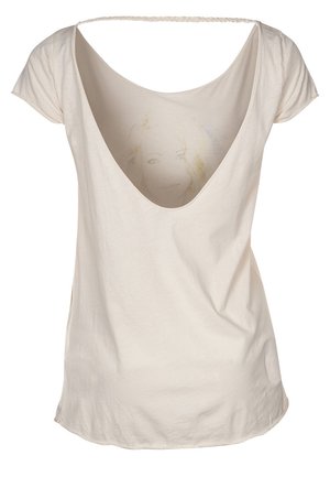 T-shirt med print - beige