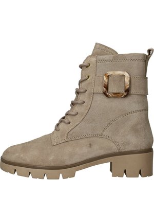Enkellaarsjes met plateauzool - beige