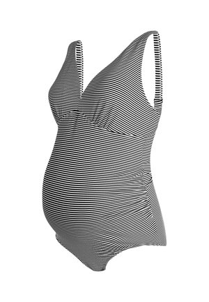 JoJo Maman Bébé, MATERNITY STRIPE TEXTURED V-NECK - Badpak - black