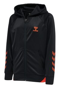 Hummel ACTION ZIP HOODIE KIDS UNISEX - Giacca sportiva - black cherry tomato