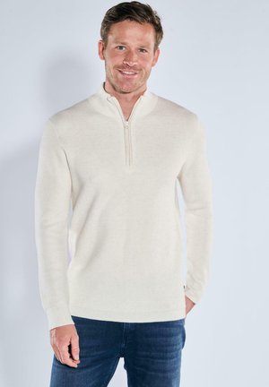 MIT TROYERKRAGEN - Strickpullover - creme