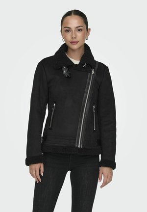 ONLNEWDIANA AVIATOR - Veste en similicuir - black