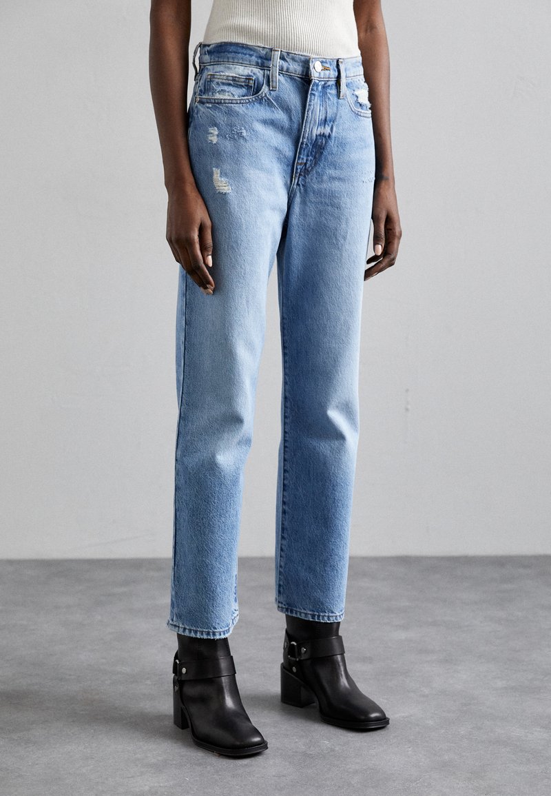 FRAME LE JANE ANKLE Jean droit lightblue denim/denim bleu gris