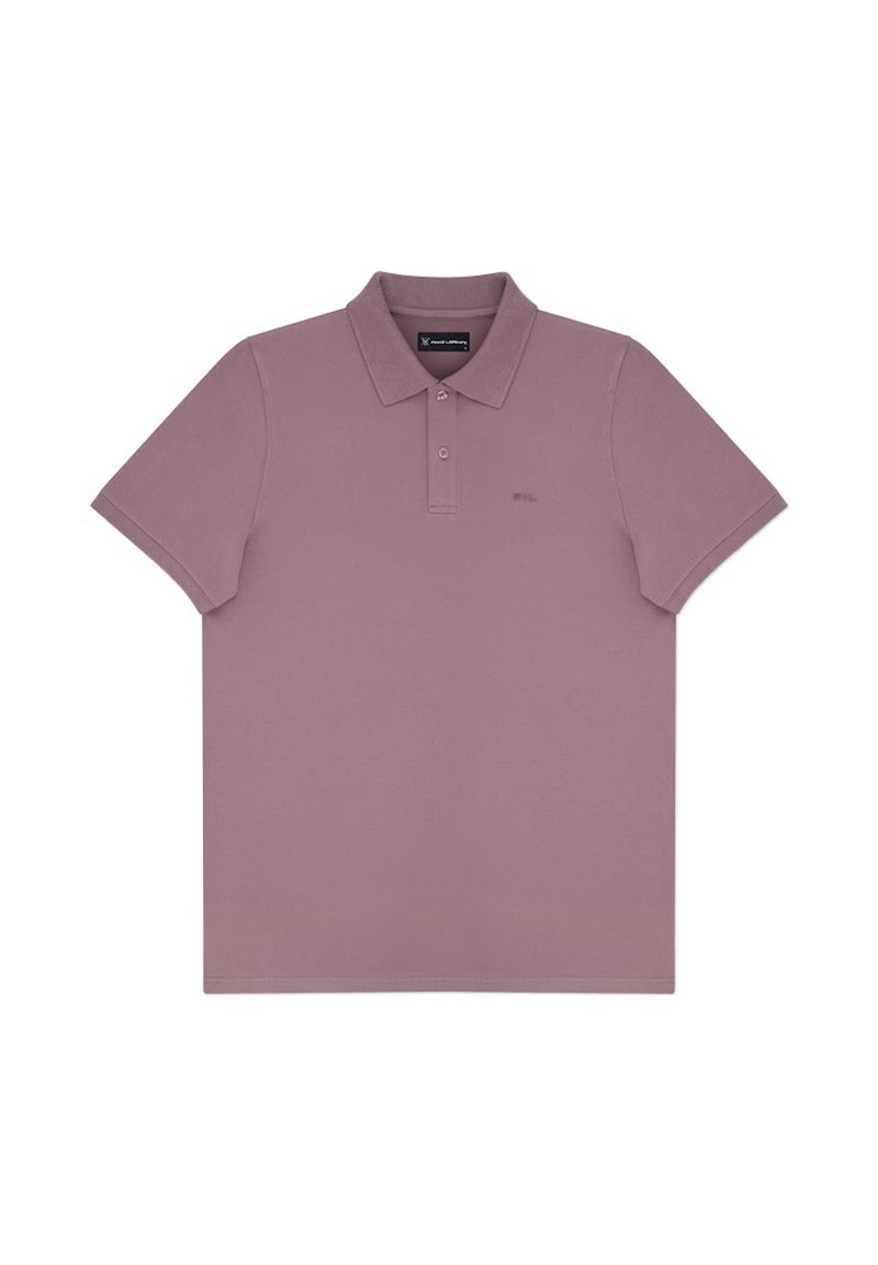 Koszulka polo z krótkim rękawem w lekko fioletowym kolorze. Posiada klasyczny kołnierzyk, zapięcie na guziki oraz subtelne logo na piersi. Wykonana z przewiewnego materiału.