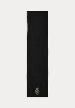 CREST PATCH CABLE KNIT SCARF - Écharpe - black