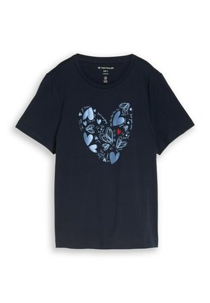 TOM TAILOR, T-SHIRT BASIC CREW NECK PRINT - T-shirt print - real navy blue