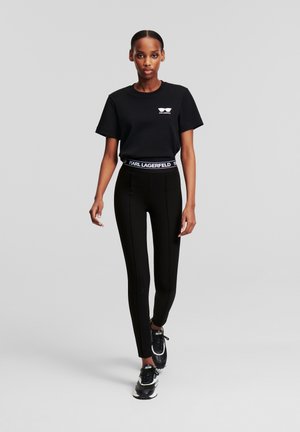 KARL LAGERFELD TAPE PUNTO - Leggings - black