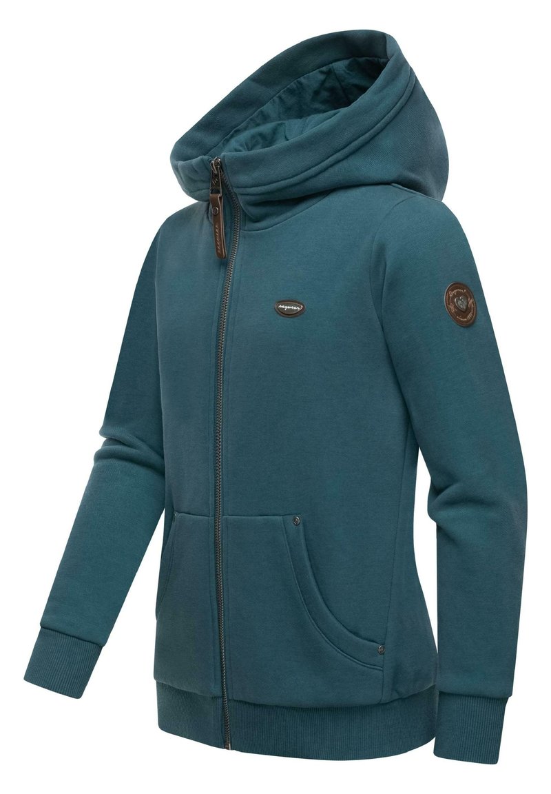 Hoodie Petrol Pullover Damen Ragwear Zip-up Sweatshirt Petrol/teal
