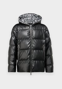 LOGO QUILTED - Faux leather jacket - black