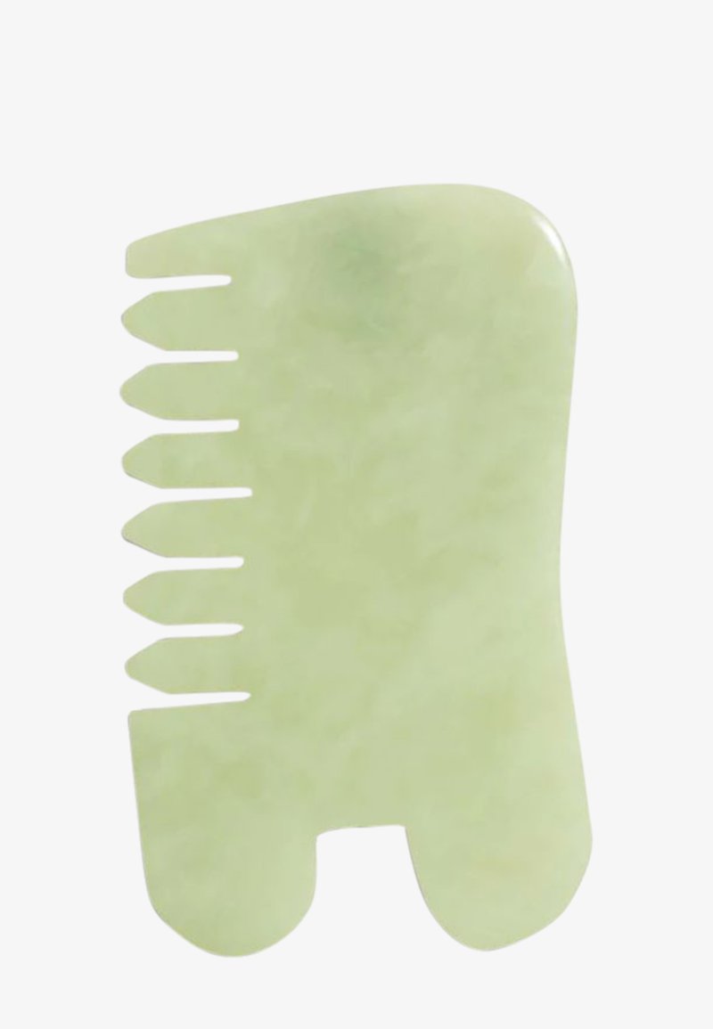 Earth Harbor - ISLAND JADE GEMSTONE GUA SHA + MASSAGING COMB - Skincare Tool, Forstørre