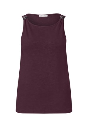 Street One, TOP WITH BOAT NECKLINE AND SHOULDER DETAIL, ciemnoczerwony