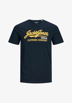 JJELOGO TEE O NECK - T-shirt imprimé - navy blazer