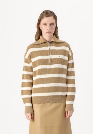 Tommy Hilfiger CARDI STITCH  - Jumper - classic khaki/ivory petal