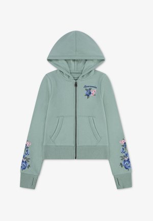 Abercrombie & Fitch, FLORAL FULL ZIP - Суитшърт с цип - iceberg green