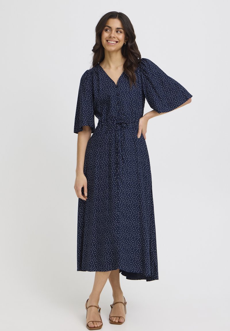Robe Chemise Rayée Femme Gap, Taille XXL, Bleu Marine/blanc à Pois (Neuve Avec étiquette)