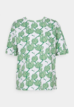 Puma BLOSSOM  - T-shirt z nadrukiem - archive green