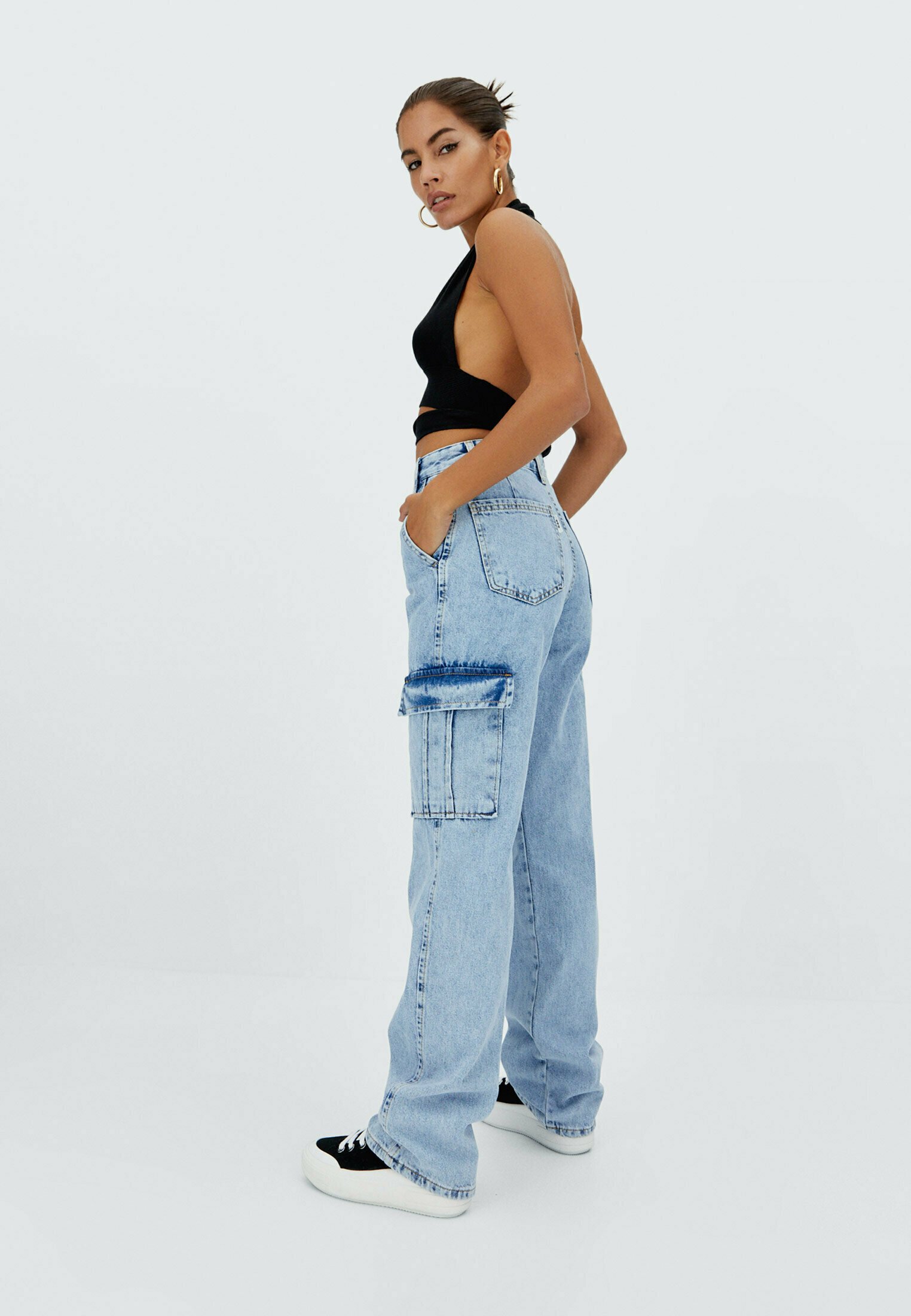 Stradivarius Straight leg jeans - neon 