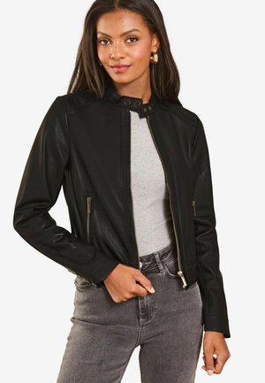 Lipsy BIKER - REGULAR FIT - Kožená bunda - black