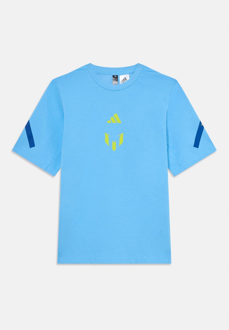 adidas Performance MESSI TEE YOUTH UNISEX - Apdrukāts T-krekls - semi blue burst/semi solar yellow
