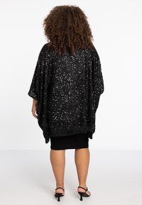 YOEK EMBELLISHED SEQUIN DETAIL - Poncho - black
