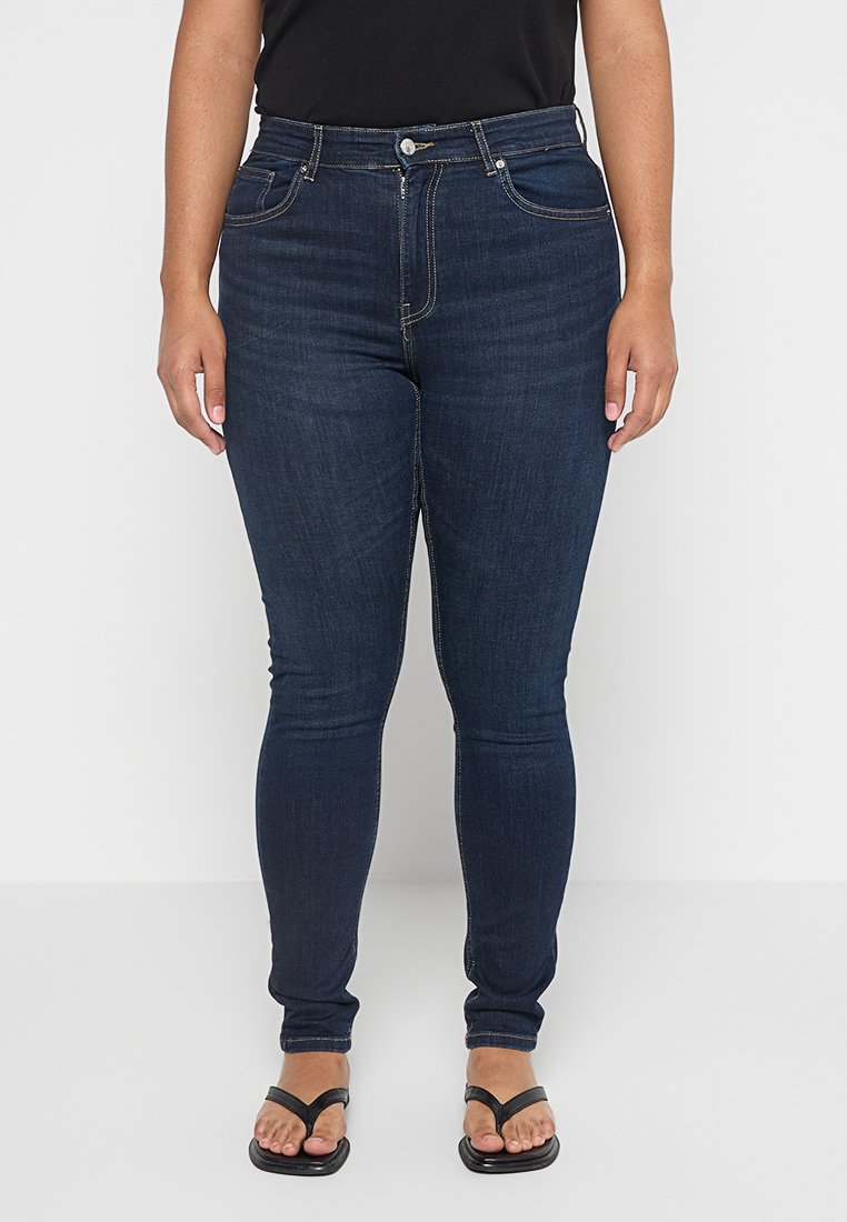 ONLY Carmakoma Jeans Skinny Fit donkerblauw