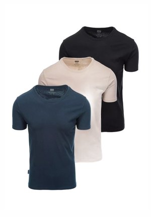 SET OF 3 - T-shirt basic - navy black beige