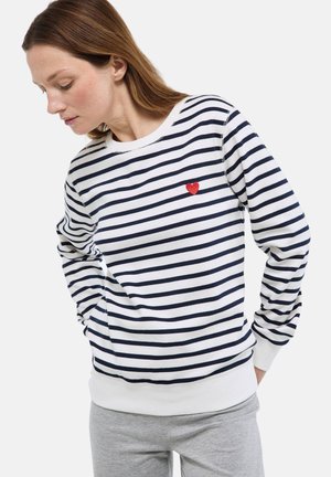 AVEC BRODERIE COEUR - Sweatshirt - blanc